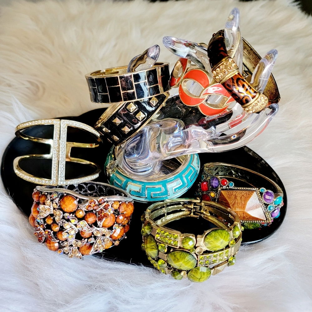 Vintage and Modern Cuff Bracelets Bundle of 9